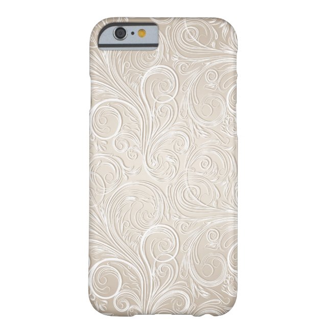 Creamy White & Gold Floral Paisley Swirls Case-Mate iPhone Case (Back)