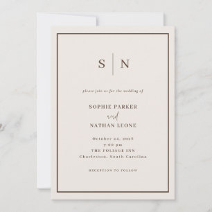 Creamy White Minimal and Chic All in One Wedding Invitation