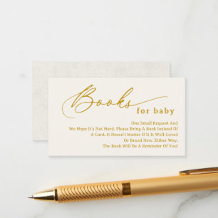 Creamy White Script Books for Baby Enclosure Card