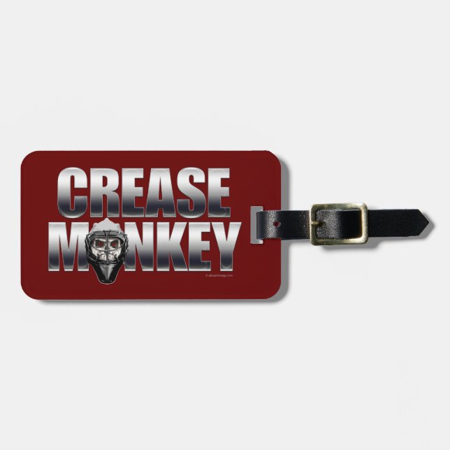 Crease Monkey (Hockey Goalie) Luggage Tag (Front Horizontal)