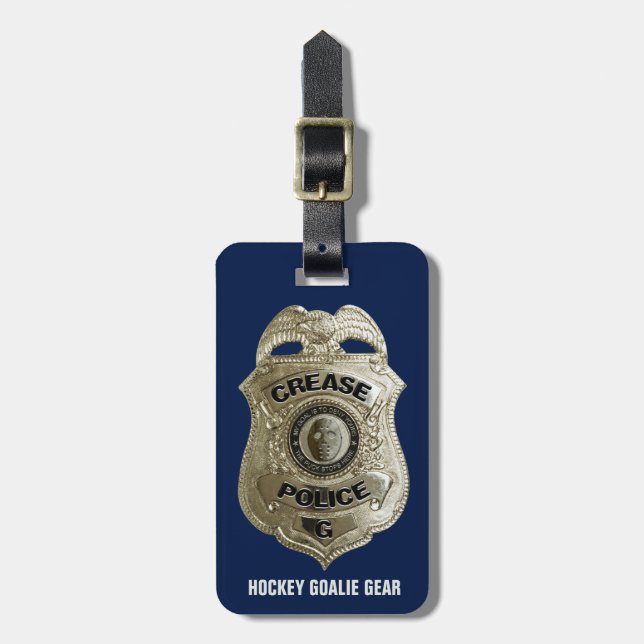 Crease Police (Hockey Goalie) Luggage Tag (Front Vertical)