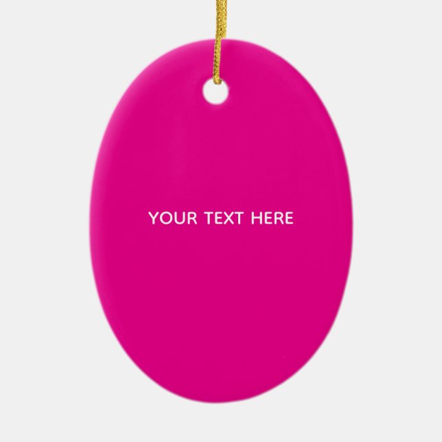 Creat Your Own Megenta Invitation Postcard Ceramic Tree Decoration (Front)