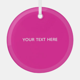 Creat Your Own Megenta Invitation Postcard Glass Tree Decoration