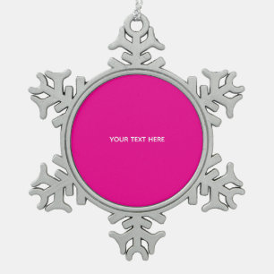 Creat Your Own Megenta Invitation Postcard Snowflake Pewter Christmas Ornament