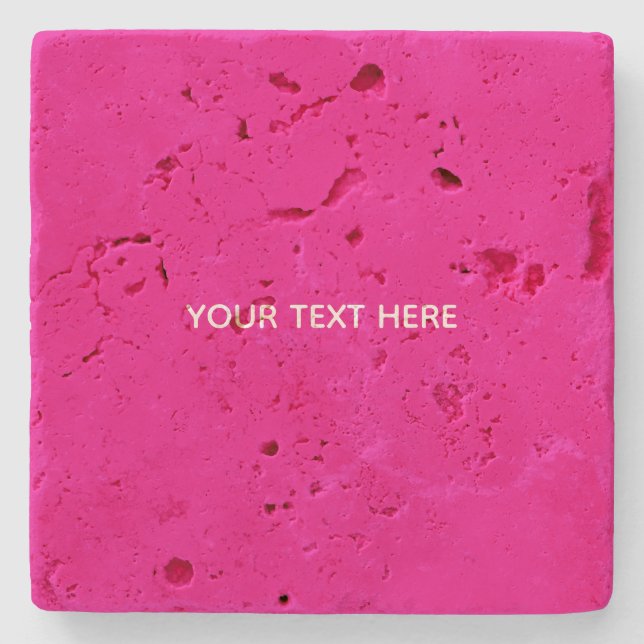 Creat Your Own Megenta Invitation Postcard Stone Coaster (Front)