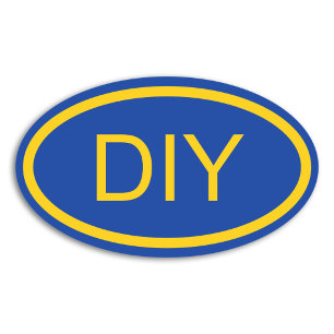 Create a Blue and Gold Euro Style Oval Sticker