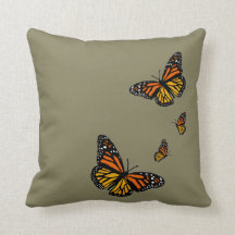 Create a Colour Monarch Butterflies Throw Pillow