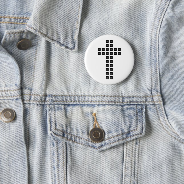 Create a Cross Pattern with any Logo or Image 6 Cm Round Badge (In Situ)
