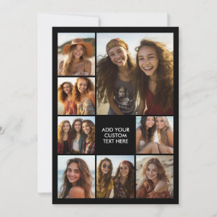 Create a Custom 8 Photo Collage - Black Holiday Card