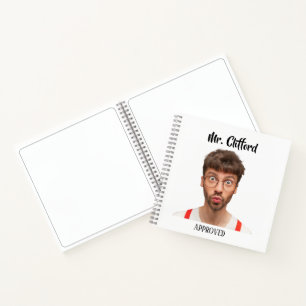 Create A Custom Funny Face Teacher Approval Rubber Notebook
