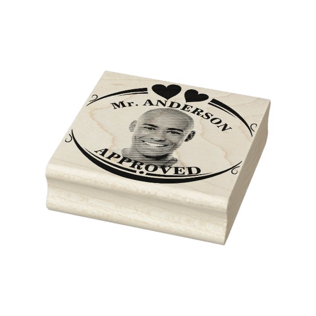 Create A Custom Funny Face Teacher Approval  Rubber Stamp (Stamp)