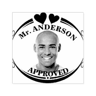 Create A Custom Funny Face Teacher Approval  Self-inking Stamp