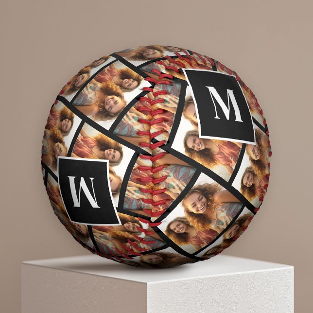 Create a Custom Photo Collage - 1 Photo Monogram Baseball (Custom Photo Baseball)