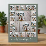 Create a Custom Photo Collage - 20 Photos Postcard<br><div class="desc">Use up to 18 square and 2 landscape/horizontal photos to create a unique and personal gift. For best results, crop your photos into squares before uploading. This trendy layout with a place for extra text or a monogram includes clean lines and a modern grid. If you need to adjust the...</div>