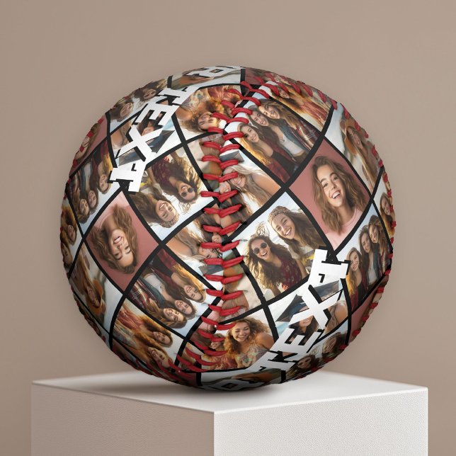 Create a Custom Photo Collage - 6 Photos - Text Baseball (Custom Photo Baseball)