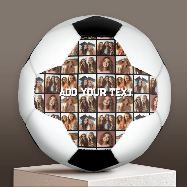 Create a Custom Photo Collage - 6 Photos - Text Soccer Ball (Custom Soccer Ball)