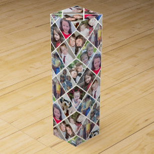 Create a Custom Photo Collage with 12 Photos Wine Box