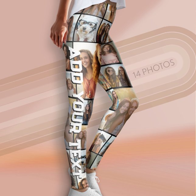 Create a Custom Photo Collage with 14 Photos Leggings (Custom Leggings with Photos)