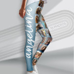 Create a Custom Photo Collage with 18 Photos blue Leggings<br><div class="desc">Use your favourite photo or pictures to make a fun keepsake to share with friends.</div>