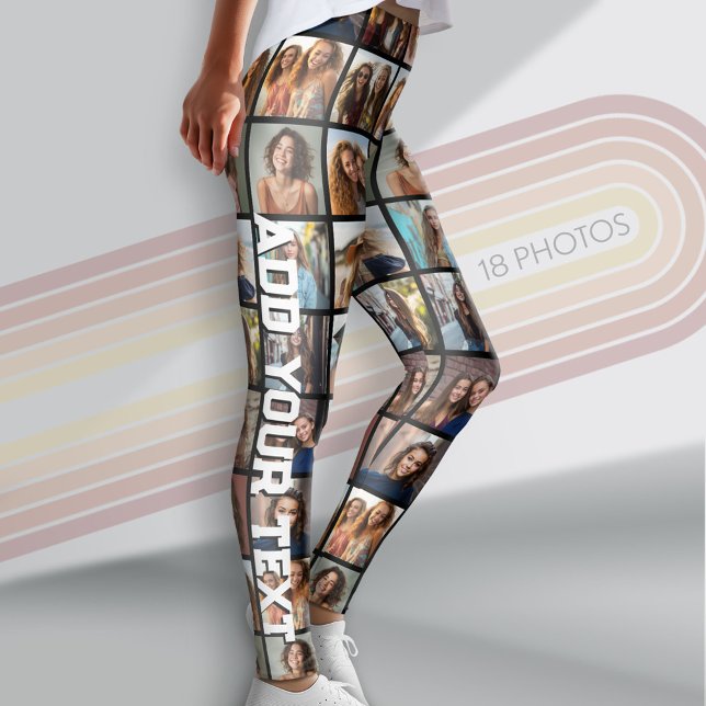 Create a Custom Photo Collage with 18 Photos Leggings (Custom Leggings with Photos)
