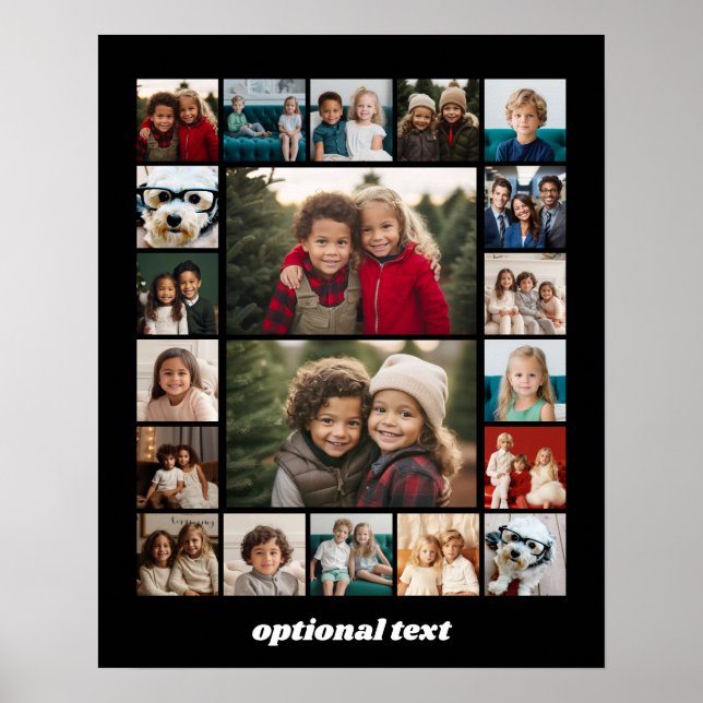 Create a Custom Photo Collage with 20 Photos Poster (Front)