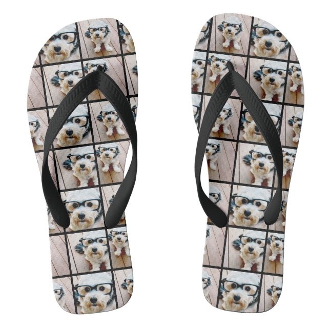 Create a Custom Photo Collage with 4 Photos Jandals (Footbed)