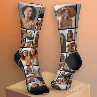 Create a Custom Photo Collage with 6 Photos black Socks