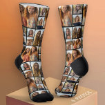 Create a Custom Photo Collage with 6 Photos black Socks<br><div class="desc">Use your favourite photo or pictures to make a fun keepsake to share with friends. Use 6 photos - easier if they are cropped into squares - to make an all over print of your pictures.</div>