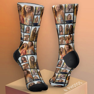 Create a Custom Photo Collage with 6 Photos black Socks