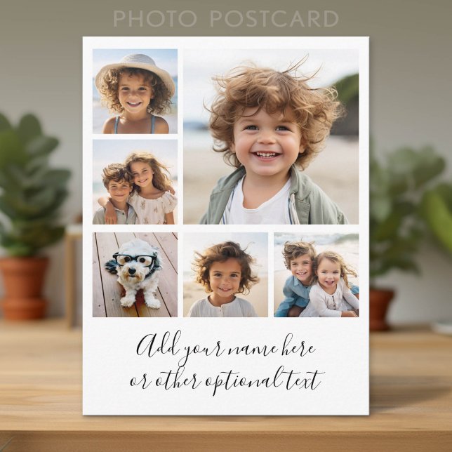 Create a Custom Photo Collage with 6 Photos Postcard (Photo Postcard - Add Your Photos for a unique greeting card)
