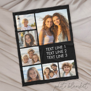 Create a Custom Photo Collage with 7 Photos Fleece Blanket