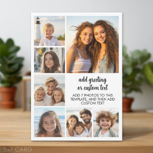 Create a Custom Photo Collage with 7 Photos Holiday Card