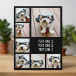 Create a Custom Photo Collage with 7 Photos - Text Postcard<br><div class="desc">A simple photo collage with an area to add any text. Use your favourite photo or pictures to make a fun keepsake to share with friends. For best results,  crop your photos into squares before uploading. You can also change the background colour and font in the advanced design area.</div>