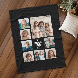 Create a Custom Photo Collage with 8 Photos Fleece Blanket