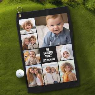 Create a Custom Photo Collage with 8 Photos Golf Towel