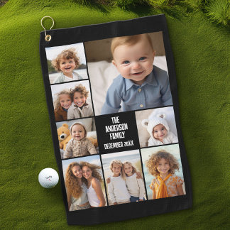Create a Custom Photo Collage with 8 Photos Golf Towel