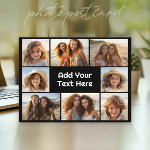 Create a Custom Photo Collage with 8 Photos Postcard