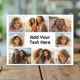 Create a Custom Photo Collage with 8 Photos Postcard