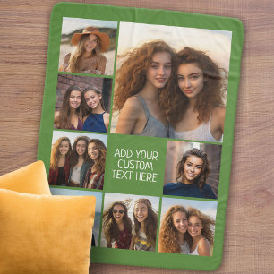 Create a Custom Photo Collage with 8 Photos Sherpa Blanket