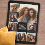 Create a Custom Photo Collage with 8 Photos Sherpa Blanket<br><div class="desc">Black - Use your favourite photo or pictures to make a fun keepsake to share with friends. A minimalist design with only snapshots and a text block.</div>