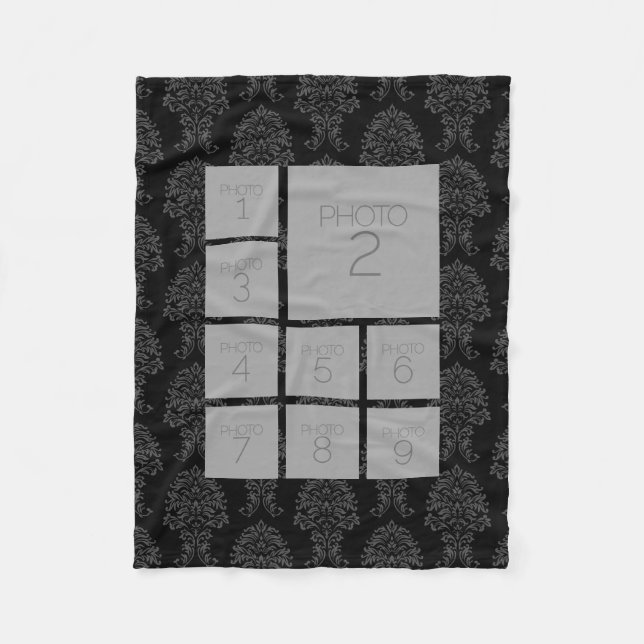 Create a Custom Photo Collage with 9 Photos Fleece Blanket (Front)