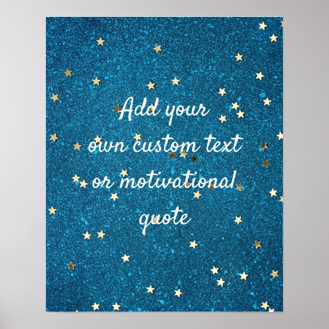 Create A Custom Quote Poster - Gold Stars (Front)