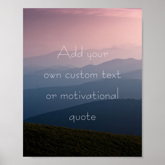 Create A Custom Quote Poster - Pink Sunset (Front)