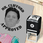 Create A Custom Teacher Approval Funny Face Rubber Self-inking Stamp<br><div class="desc">Create a custom rubber self inking stamp WITH YOUR FACE! great for grade school teachers, who like to add a little quirk & pizazz to their curriculum. For best results, upload a photo of just your head/face with the background & everything else removed (transparent png format). image backgrounds can be...</div>
