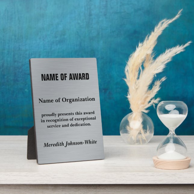 Create a Custom Volunteer Recognition Award (Silv) Plaque (Side)