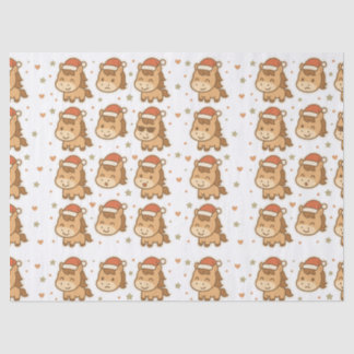 Create a cute horse wearing a tiny Christmas hat Tissue Paper