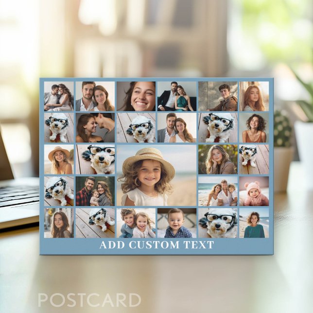 Create a Funky Photo Collage with 27 Photos Postcard (Photo Postcard - Customize with your favorite photos)