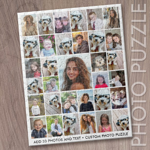 Create a Funky Photo Collage with 33 Photos Jigsaw Puzzle