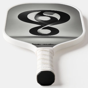 Create a logo using a question mark that represent pickleball paddle