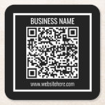 Create a Modern QR code Instantly  Square Paper Coaster<br><div class="desc">Simply add your website’s URL to instantly create a QR code that’s scannable by a smart phones camera.</div>